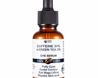 Sérum para el contorno de ojos con cafeína y té verde para reducir la hinchazón y las bolsas debajo de los ojos (28 g)