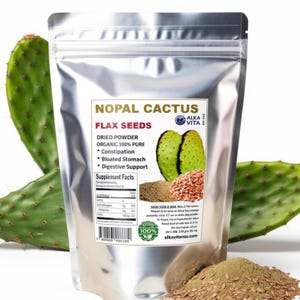 Nopal Cactus & Flaxseed Ground Dried Powder 1/2 lb Bag