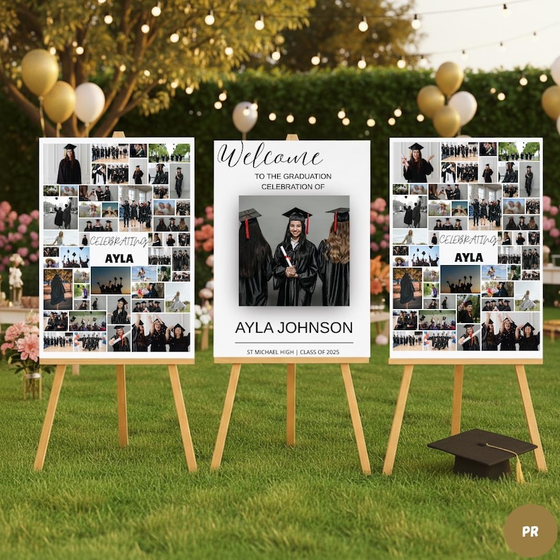 Graduation Welcome Sign Canva Template | Editable Graduation Party ...