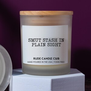 Booktok Candle, “Smut Stash in Plain Sight”, Spicy Book Gift, Funny Candle