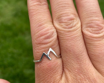 Anillo de montaña de plata de ley 925 y oro para ella