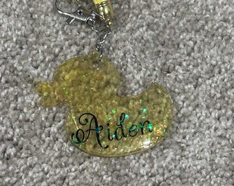 Llaveros familiares personalizados de resina con forma de pato/oso