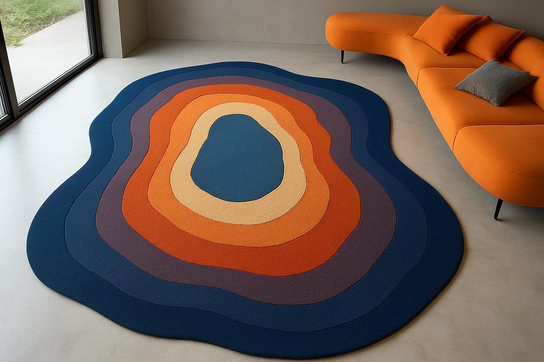 Modern Abstract Irregular Shape Area Rug | Hand-tufted Wool Rug for ...