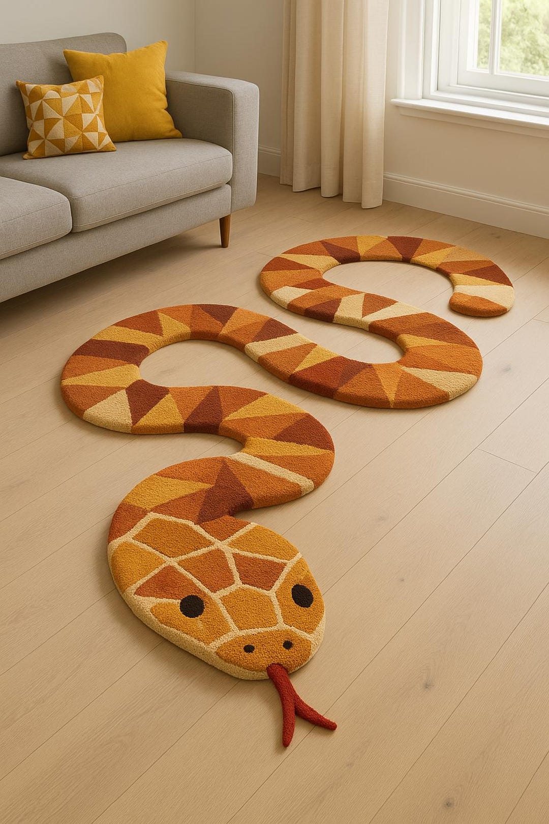 3x10ft Hand-tufted Snake Rug 3x12ft – Bold Serpent Runner for Hallways ...