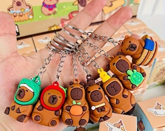 Llaveros sorpresa de capibara de edición limitada, accesorios de animales kawaii
