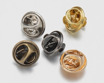 50/100 unidades de cierres metálicos para broches / Cierres de mariposa para broches / Repuestos para broches e insignias / Suministros para la fabricación de joyas DIY / Clips para broches y manualidades