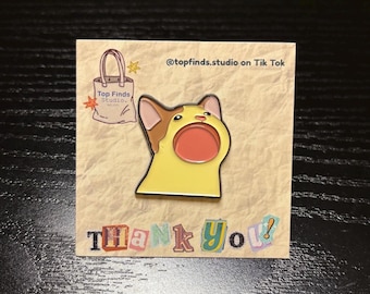 Pin de esmalte de gato gritando: divertido pin de solapa coleccionable