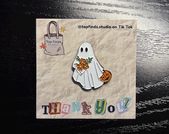 Pin de esmalte duro de fantasma de calabaza, pin de solapa de Halloween