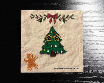 Pin de esmalte de árbol de Navidad: Pin de solapa festivo