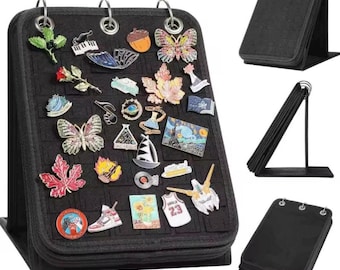 Expositor de fieltro para chinchetas: organizador de cinco páginas para guardar credenciales y calendarios.