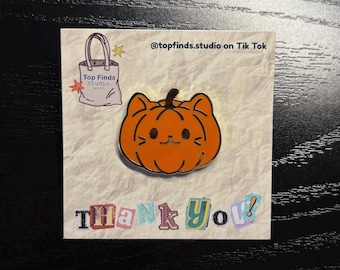 Pin de esmalte de gato calabaza: insignia de solapa espeluznante de Halloween