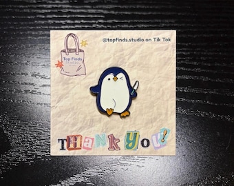 Pin de esmalte con forma de cuchillo de pingüino: divertida insignia coleccionable de solapa