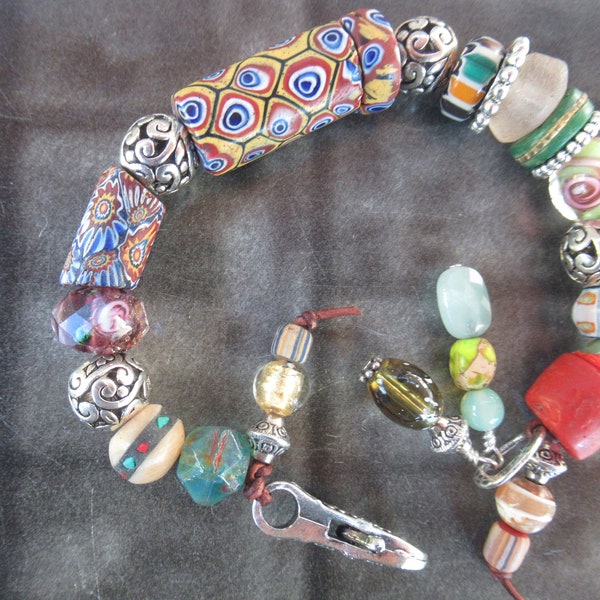 BOHO CHIC AFRICAN trade beads bracelet hippie urban Harriet Love Jewelry nomadic ethnic mens chunky bracelet free shipping usa