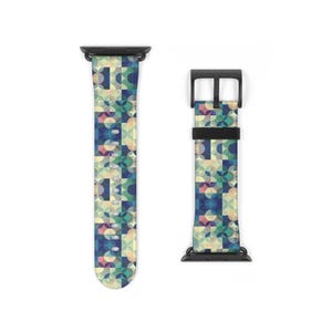 Abstract Watercolor Camouflage Watch Band | Floral Blur Pattern