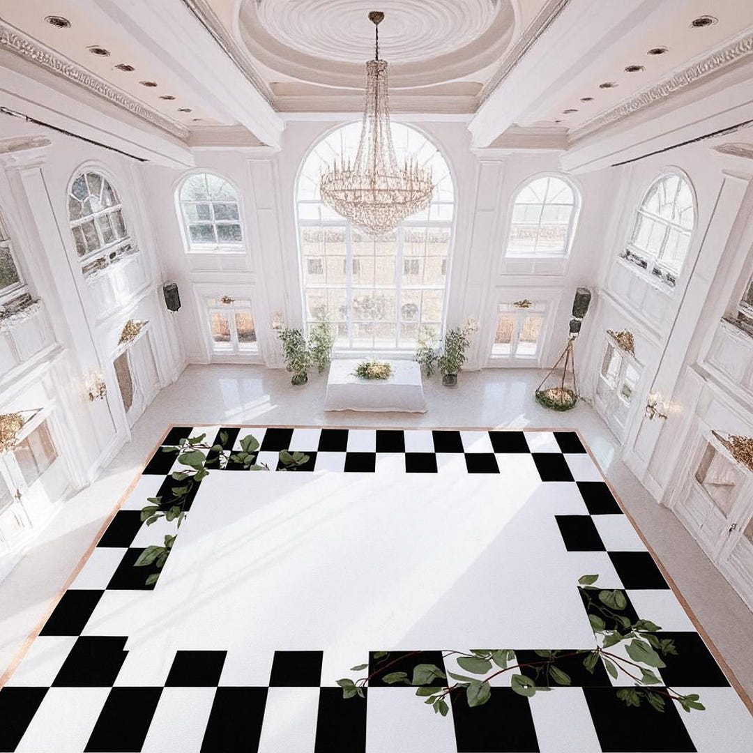 Checkerboard Dance Floor Wrap: Botanical Wedding Event Decor - Etsy