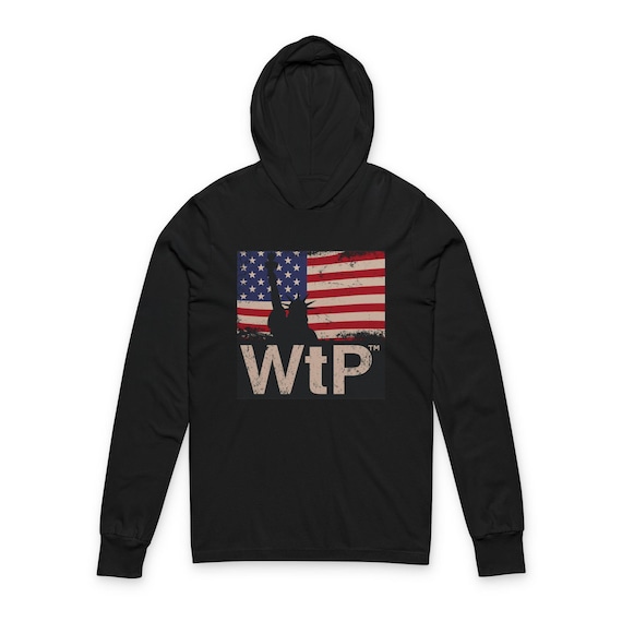 Vintage American Flag Hoodie: Lightweight Cotton Blend Unisex Tee