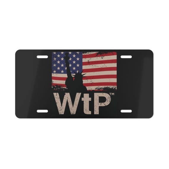 Patriotic USA Flag Vanity Plate: Aluminum Car Accessory