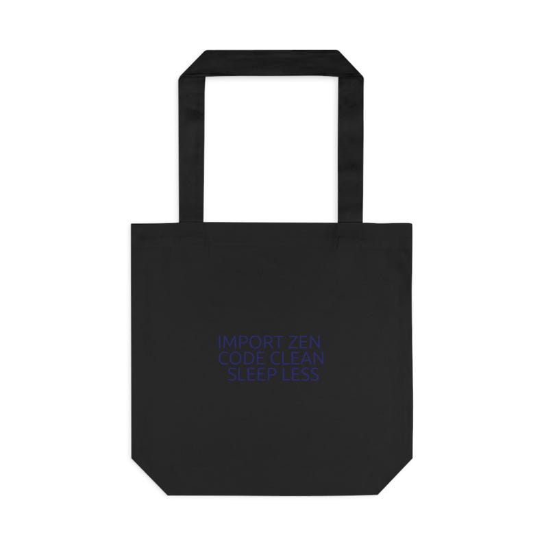 Sac fourre-tout en toile Midnight Python Developer - Cadeau moderne pour les développeurs Python image 1