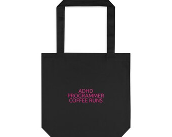 ADHD Programmer Premium Canvas Tote - Aesthetic Developer Occasion Gift