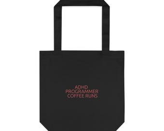 Groovy ADHD Programmer Canvas Tote - Vintage Developer Occasion Gift