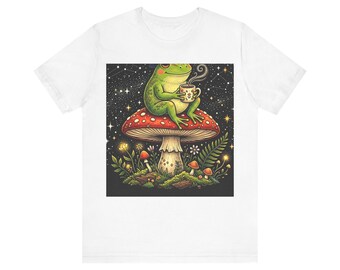 Cottagecore Wizard Frog T-Shirt - Whimsical Magical Positivity Occasion Gift