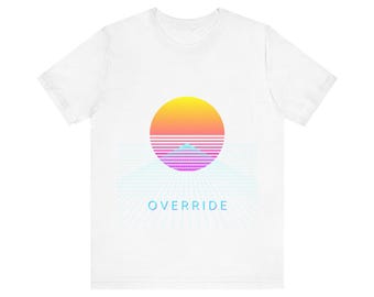 Camiseta Cyberpunk Override Neon Grid - Estética Synthwave