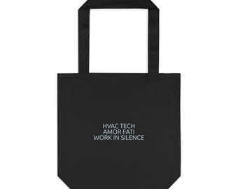 Stoic HVAC Technician Canvas Tote - Hardcore Blue Collar Occasion Gift