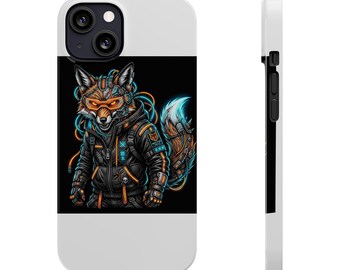 Neon Cyberpunk Fox Phone Case - Techwear Cybernetic Gamer Occasion Gift