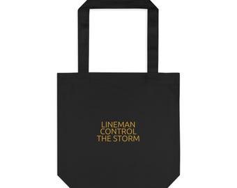 Lineman Storm Controller Canvas Tote - Gift for Blue Collar Dads