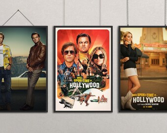 Poster Toile « Once Upon A Time In Hollywood » 50x75 Cm - Décoration Murale Vintage Pour Salon, Chambre
