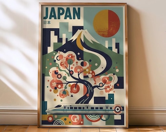 Japanese Wall Art, Japan Poster, Japan Print, Vintage Japan wall decor, Retro Japan travel art, travel poster, travel print, Japan, Tokyo