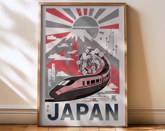 Japanese Wall Art, Japan Travel Poster, Japan Print, Vintage Japan wall decor, Retro Japan art, travel poster, travel print, Japan, Tokyo