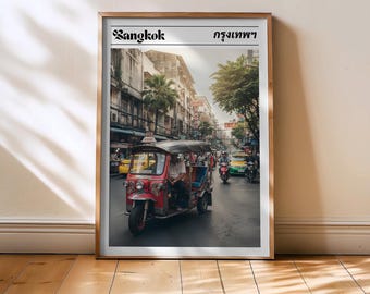 Bangkok Print Poster, Bangkok Wall Art, Photo Gift, SouthEast Asia Print, Bangkok Thailand Painting, Wall Decor, Travel Poster,Backacker Art