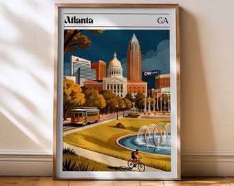 Stampa di viaggio di Atlanta, poster di Atlanta, stampa di Atlanta, foto di Atlanta, stampa di poster di Atlanta, stampa di poster di viaggio, stampa della Georgia, Atlanta, Georgia