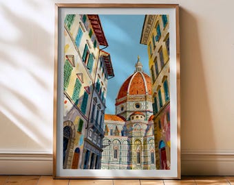 Florence Print - Italy, Florence Travel poster, Florence painting, Home Wall art, Italian decor, Florence