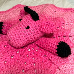 Pink Giraffe baby lovey security blanket image 4