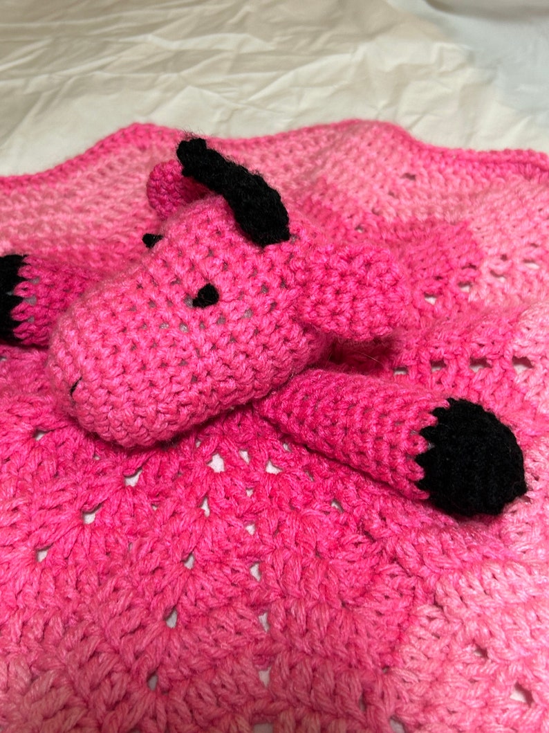 Pink Giraffe baby lovey security blanket image 4