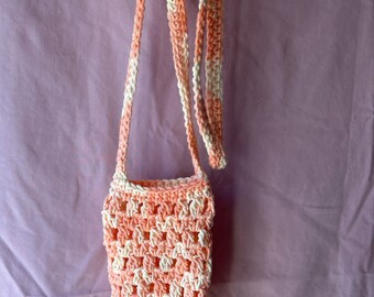 Water bottle Drink or phone sling holder carrier crossbody design cotton