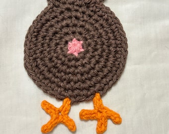 Chicken Butt coaster solid dark brown