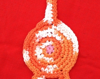 Crochet Cotton orange tabby Cat Butt Coaster Cat Lady Humor kitty clowder