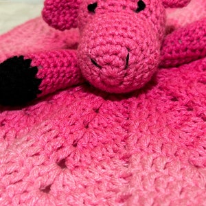 Pink Giraffe baby lovey security blanket image 3