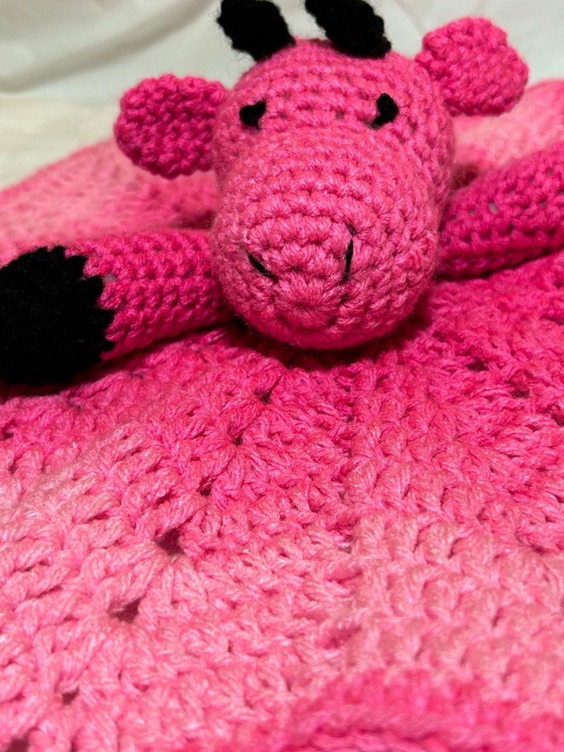 Pink Giraffe baby lovey security blanket image 3