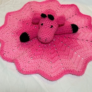 Pink Giraffe baby lovey security blanket image 2