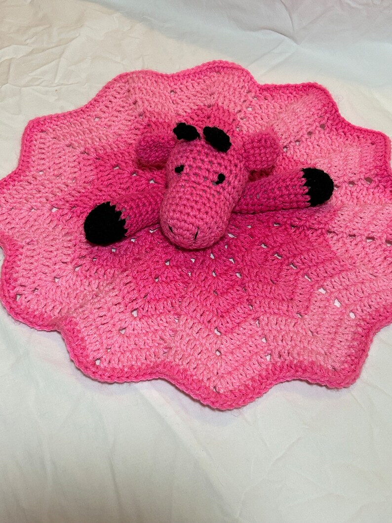 Pink Giraffe baby lovey security blanket image 2