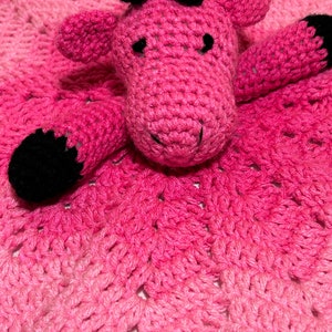 Pink Giraffe baby lovey security blanket image 1