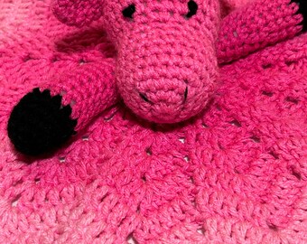 Pink Giraffe baby lovey security blanket