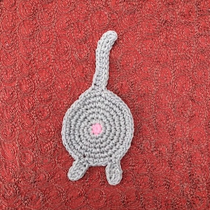 Crochet Coton Gris foncé Chat Butt Coaster Cat Lady Humour minou clowder gris bleu bleu gris image 1