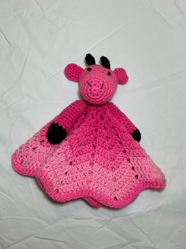 Pink Giraffe baby lovey security blanket image 5