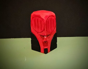 3" Hand Carved Wooden Hellboy