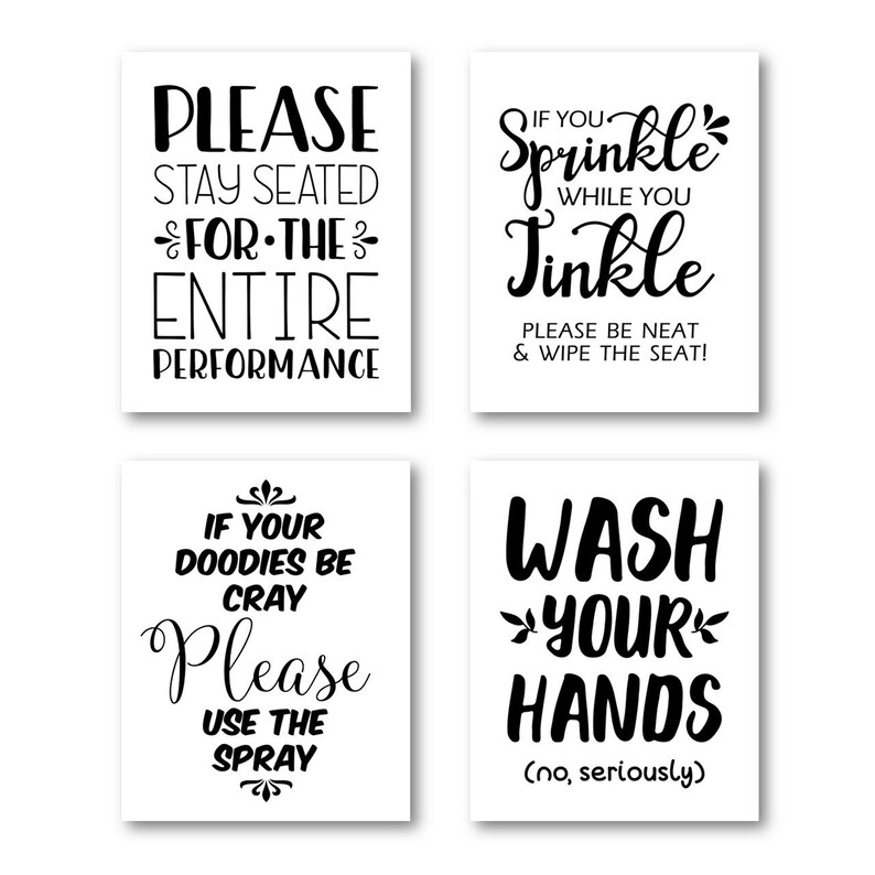 Funny Bathroom Art Prints Funny Quotes for the Bathroom Etsy